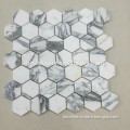 White marble mosaic tiles